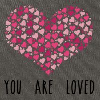 You Are Loved Heart Gift Cotton Canvas Backpack