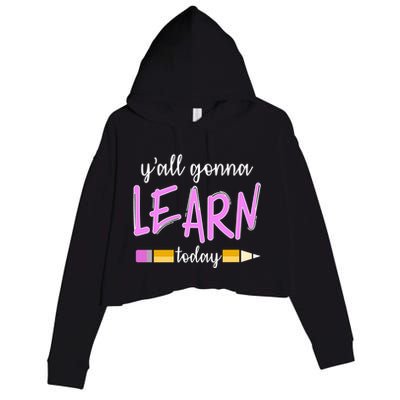 Y'all Gonna Learn Today Crop Fleece Hoodie