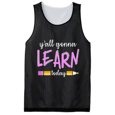 Y'all Gonna Learn Today Mesh Reversible Basketball Jersey Tank