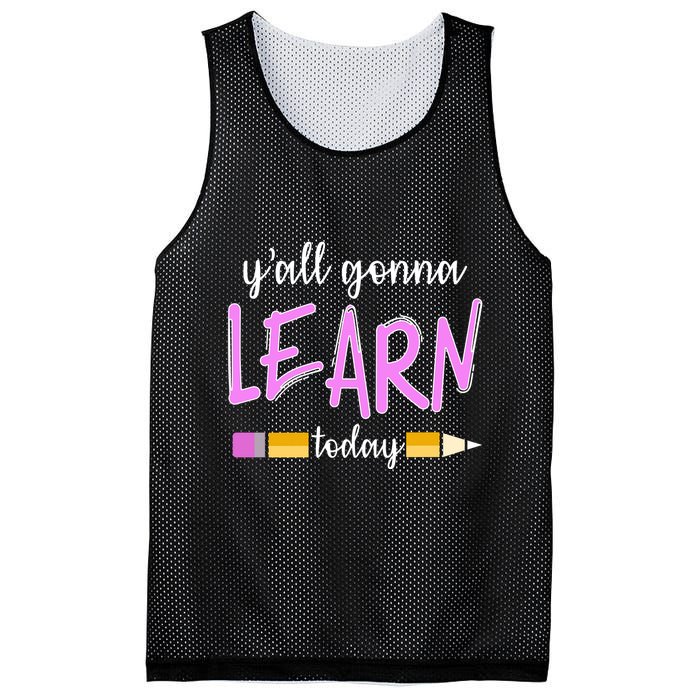 Y'all Gonna Learn Today Mesh Reversible Basketball Jersey Tank