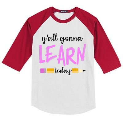 Y'all Gonna Learn Today Kids Colorblock Raglan Jersey