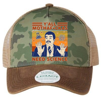 Y'all MothaF*ckas Need Science Funny Legacy Tie Dye Trucker Hat