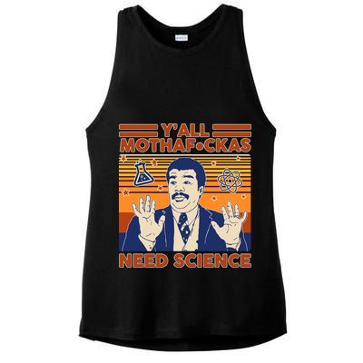 Y'all MothaF*ckas Need Science Funny Ladies PosiCharge Tri-Blend Wicking Tank