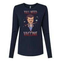 Yall Need Vaccine Space Womens Cotton Relaxed Long Sleeve T-Shirt