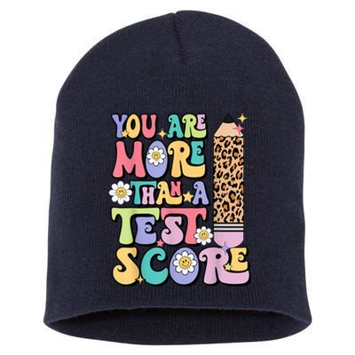 You Are More Than A Test Score Teacher Testing Day Womens Short Acrylic Beanie