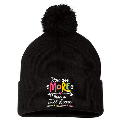 You Are More Than Your Test Score Pom Pom 12in Knit Beanie