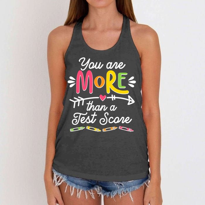 You Are More Than Your Test Score Women's Knotted Racerback Tank