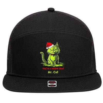 YouRe A Meow One Mr Cat 7 Panel Mesh Trucker Snapback Hat