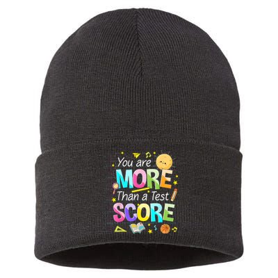 You Are More Than A Test Score Teacher Test Day Sustainable Knit Beanie