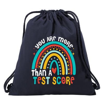 You Are More Than A Test Score Cool Rainbow Test Day Teacher Drawstring Bag