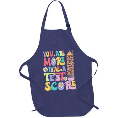 You Are More Than A Test Score Teacher Testing Day Groovy Full-Length Apron With Pockets