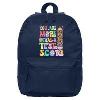 You Are More Than A Test Score Teacher Testing Day Groovy 16 in Basic Backpack