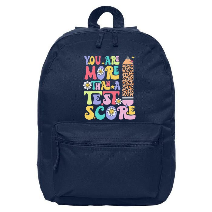 You Are More Than A Test Score Teacher Testing Day Groovy 16 in Basic Backpack