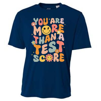 You Are More Than A Test Score Groovy Test Day Teacher Cooling Performance Crew T-Shirt