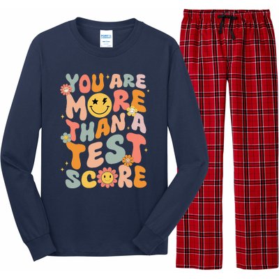 You Are More Than A Test Score Groovy Test Day Teacher Long Sleeve Pajama Set