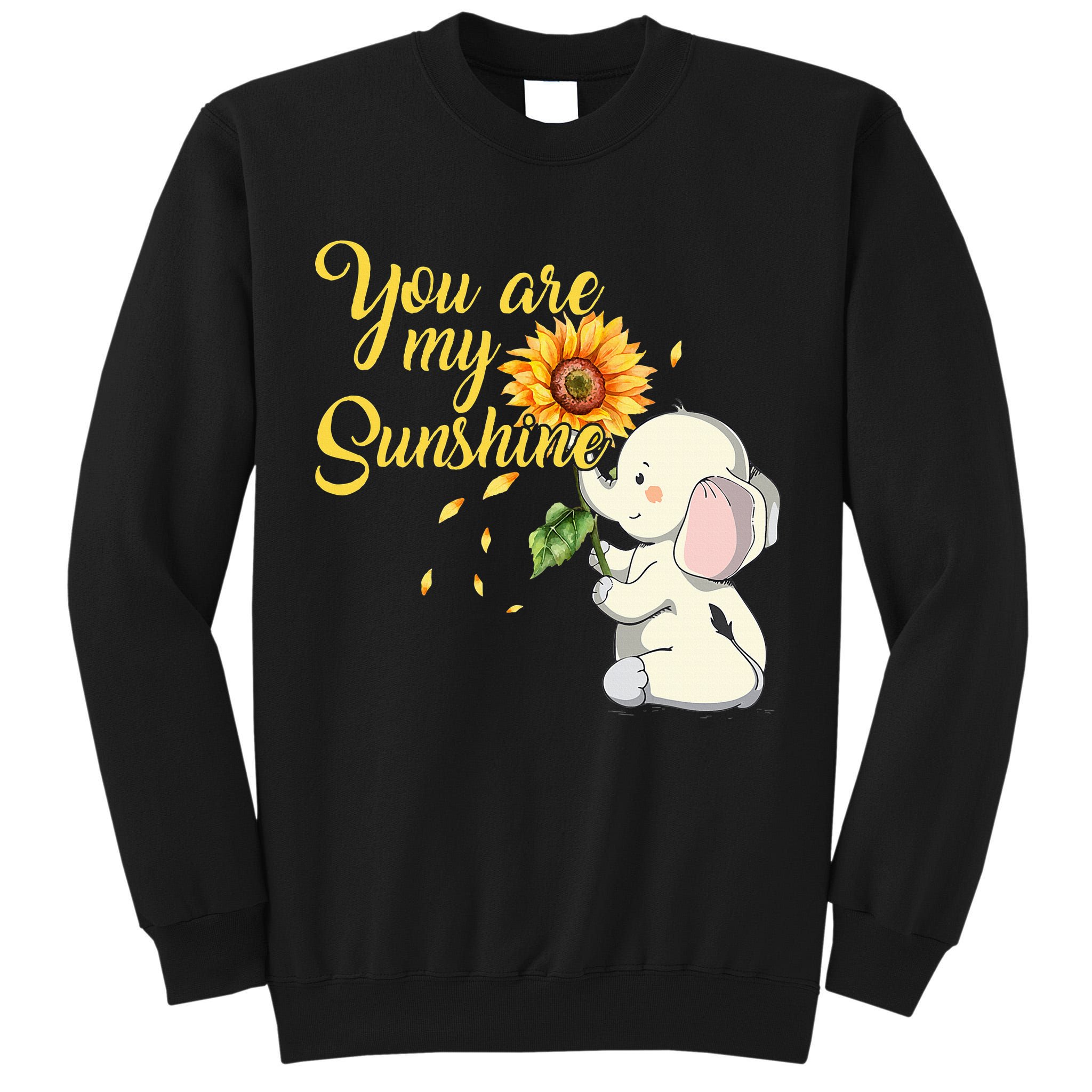 You Are My Sunshine Hippie Sunflower Elephant Tall Sweatshirt