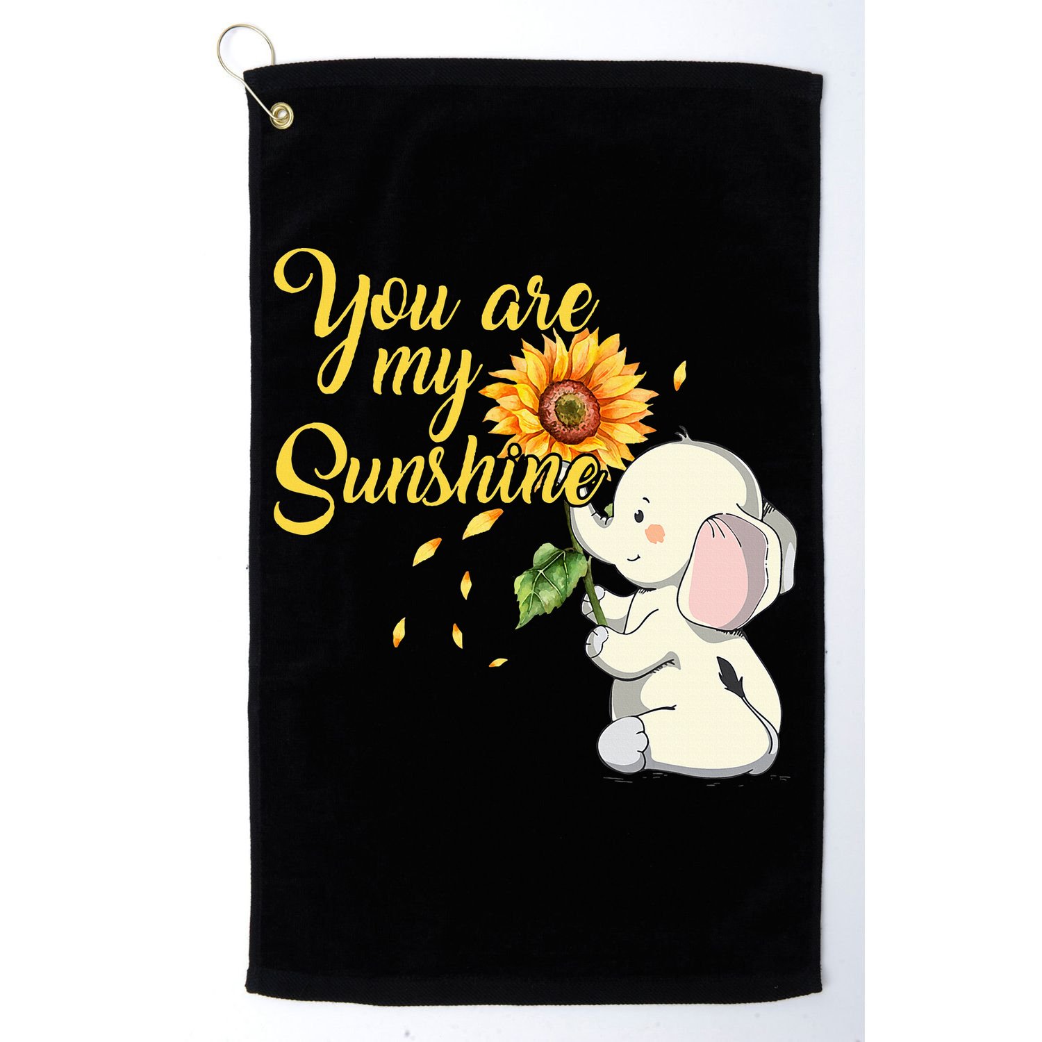 You Are My Sunshine Hippie Sunflower Elephant Golf Towel