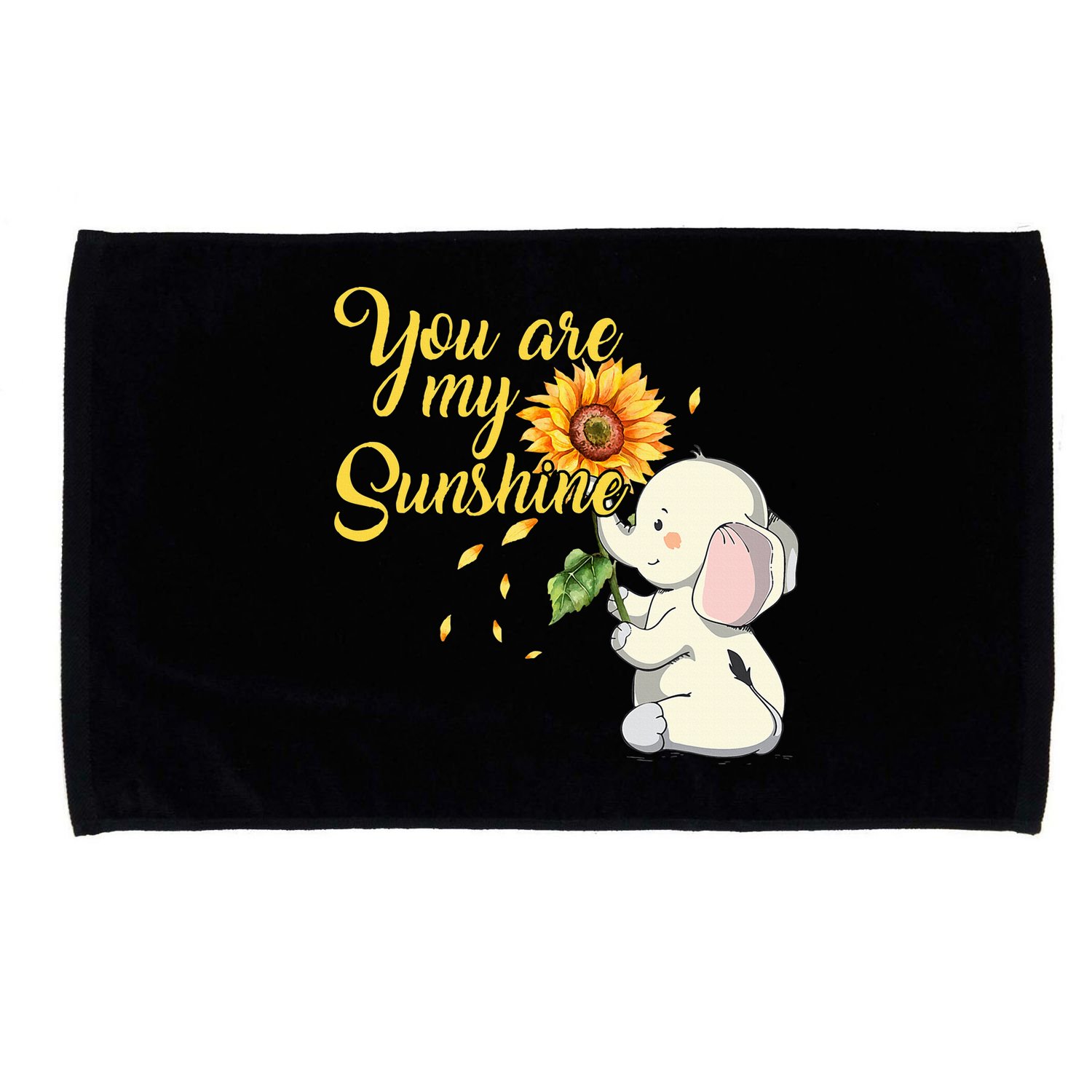 You Are My Sunshine Hippie Sunflower Elephant Microfiber Hand Towel
