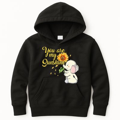 You Are My Sunshine Hippie Sunflower Elephant Kids Hoodie