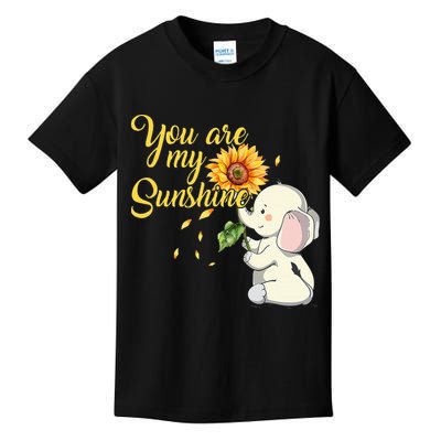 You Are My Sunshine Hippie Sunflower Elephant Kids T-Shirt