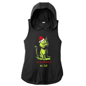 YouRe A Meow One Mr Cat Ladies PosiCharge Tri-Blend Wicking Draft Hoodie Tank