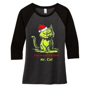 YouRe A Meow One Mr Cat Women's Tri-Blend 3/4-Sleeve Raglan Shirt