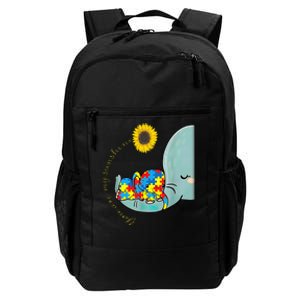 You Are My Sunshine Autism Awareness Sunflower Elephant Mom Cute Daily Commute Backpack