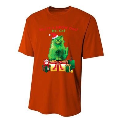 You're A Meow One Mr Cat Christmas Holiday Funny Cute Gift Performance Sprint T-Shirt