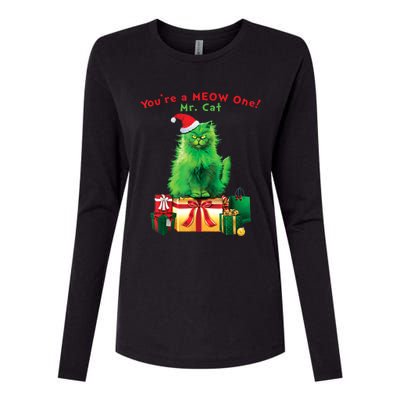 You're A Meow One Mr Cat Christmas Holiday Funny Cute Gift Womens Cotton Relaxed Long Sleeve T-Shirt