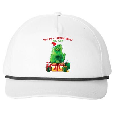 You're A Meow One Mr Cat Christmas Holiday Funny Cute Gift Snapback Five-Panel Rope Hat