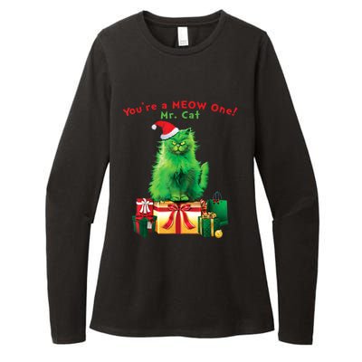 You're A Meow One Mr Cat Christmas Holiday Funny Cute Gift Womens CVC Long Sleeve Shirt