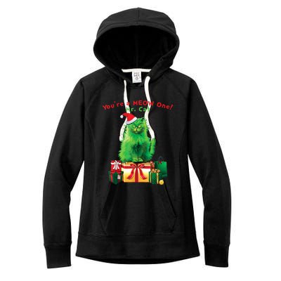 You're A Meow One Mr Cat Christmas Holiday Funny Cute Gift Women's Fleece Hoodie