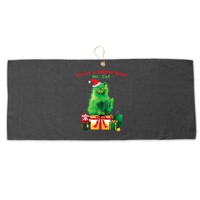 You're A Meow One Mr Cat Christmas Holiday Funny Cute Gift Large Microfiber Waffle Golf Towel