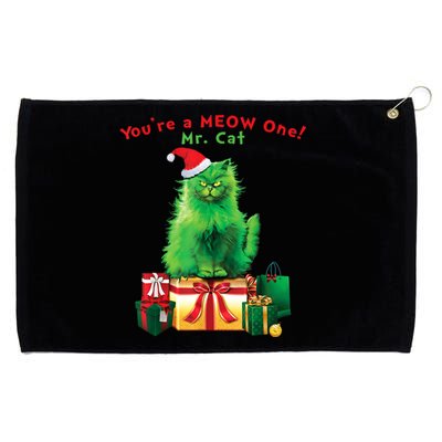 You're A Meow One Mr Cat Christmas Holiday Funny Cute Gift Grommeted Golf Towel