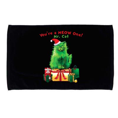 You're A Meow One Mr Cat Christmas Holiday Funny Cute Gift Microfiber Hand Towel