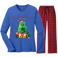 You're A Meow One Mr Cat Christmas Holiday Funny Cute Gift Women's Long Sleeve Flannel Pajama Set 