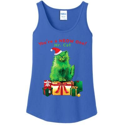 You're A Meow One Mr Cat Christmas Holiday Funny Cute Gift Ladies Essential Tank