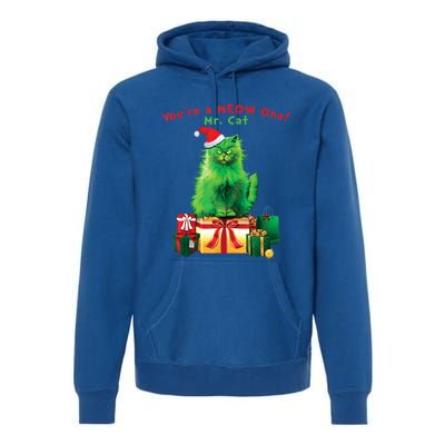 You're A Meow One Mr Cat Christmas Holiday Funny Cute Gift Premium Hoodie