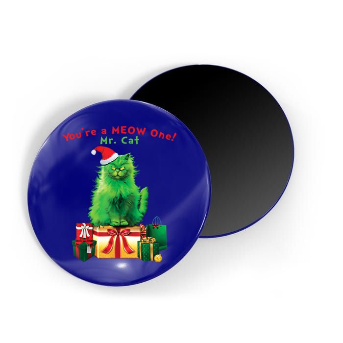 You're A Meow One Mr Cat Christmas Holiday Funny Cute Gift Magnet