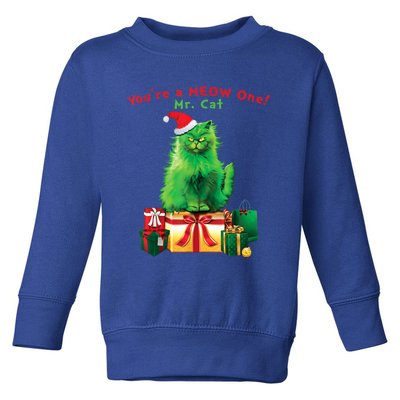 You're A Meow One Mr Cat Christmas Holiday Funny Cute Gift Toddler Sweatshirt