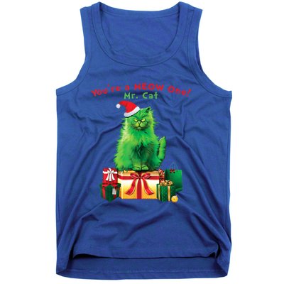 You're A Meow One Mr Cat Christmas Holiday Funny Cute Gift Tank Top