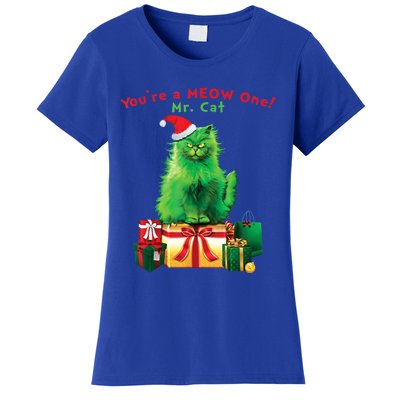 You're A Meow One Mr Cat Christmas Holiday Funny Cute Gift Women's T-Shirt