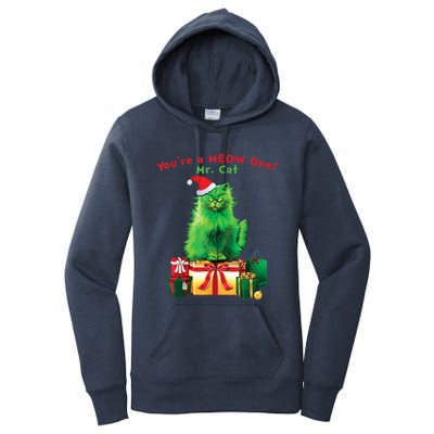 You're A Meow One Mr Cat Christmas Holiday Funny Cute Gift Women's Pullover Hoodie