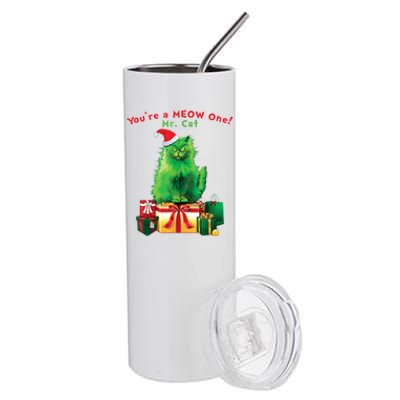 You're A Meow One Mr Cat Christmas Holiday Funny Cute Gift Stainless Steel Tumbler