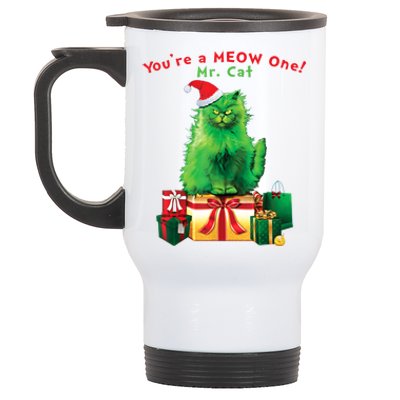 You're A Meow One Mr Cat Christmas Holiday Funny Cute Gift Stainless Steel Travel Mug