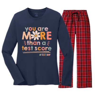 You Are More Than A Test Score Teacher Testing Test Day Women's Long Sleeve Flannel Pajama Set 