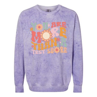 You Are More Than A Test Score Teacher Testing Day Groovy Colorblast Crewneck Sweatshirt