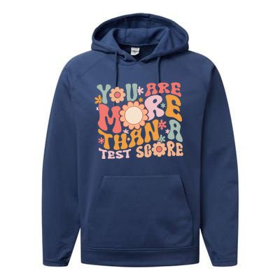 You Are More Than A Test Score Teacher Testing Day Groovy Performance Fleece Hoodie