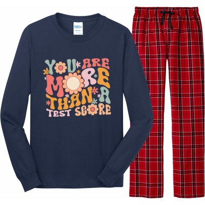 You Are More Than A Test Score Teacher Testing Day Groovy Long Sleeve Pajama Set