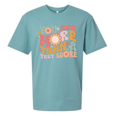 You Are More Than A Test Score Teacher Testing Day Groovy Sueded Cloud Jersey T-Shirt